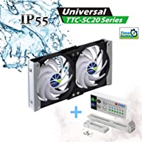 TITAN - Ventilador de enfriamiento de ventilación de Montaje en Bastidor Doble a Prueba de Agua de 12 V CC IP55 y con…